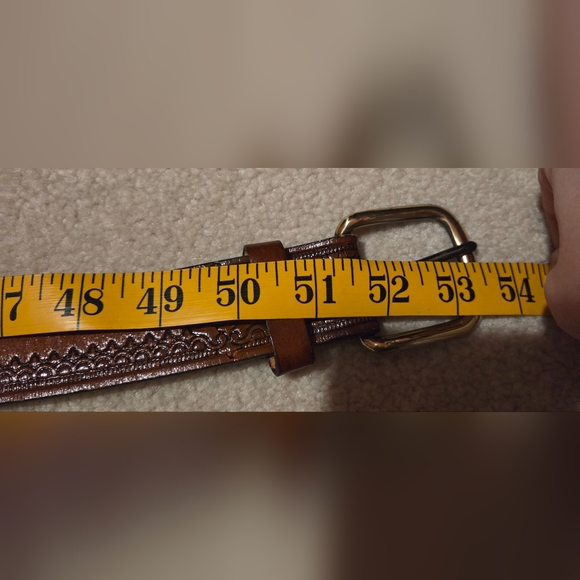 Vintage Stamped Leather Western Belt Made In The USA Size 46 - Picture 11 of 11